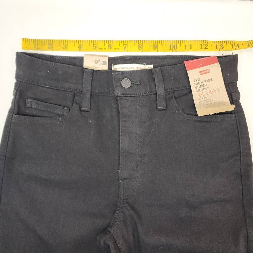 Levi's Size 29 Women's 720 High Rise Super Skinny Black Denim Jeans. NWT - Picture 3 of 9